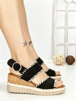 Sandale Dama cu Platforma 22-337 BLACK | STEPHAN