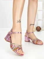 Sandale Dama cu Toc Gros 11-2 PINK | STEPHAN