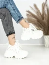 Pantofi Sport Dama cu Platforma 3605-7 WHITE | MEI