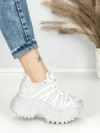 Pantofi Sport Dama cu Platforma 3603-2 WHITE | MEI