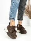 Pantofi Sport Dama cu Platforma 3A1-1 DARK BROWN | MEI