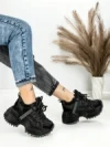 Pantofi Sport Dama cu Platforma 6580-8 BLACK | MEI
