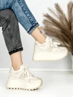 Pantofi Sport Dama cu Platforma 3570 BEIGE | MEI