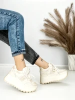 Pantofi Sport Dama cu Platforma 3570 BEIGE | MEI
