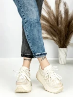Pantofi Sport Dama cu Platforma 3570 BEIGE | MEI