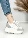 Pantofi Sport Dama cu Platforma 3596 SILVER | MEI