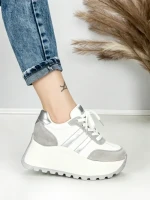 Pantofi Sport Dama cu Platforma 3596 SILVER | MEI