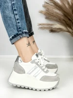 Pantofi Sport Dama cu Platforma 3596 SILVER | MEI