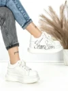 Pantofi Sport Dama din piele naturala 719-2 SILVER | PANTOFUL