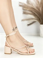 Sandale Dama cu Toc Gros LOLA5237 BEIGE | GIVANA