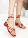 Sandale Dama cu Toc Gros LOLA5237 RED | GIVANA