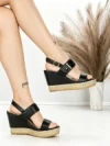 Sandale Dama cu Platforma BE-9023 BLACK | BEUE SHOES
