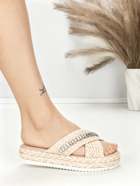 Papuci Dama cu Talpa Joasa BE-6077 PINK | BEUE SHOES