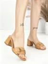 Papuci Dama cu Toc K-8080 BEIGE | BEUE SHOES