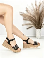 Sandale Dama cu Platforma F-20 BLACK | STEPHAN