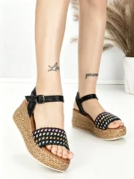 Sandale Dama cu Platforma F-20 BLACK | STEPHAN