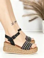 Sandale Dama cu Platforma F-20 BLACK | STEPHAN