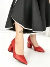 Pantofi cu Toc Gros J-221 RED | CHERIE