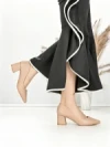 Pantofi cu Toc Gros J-56A APRICOT | CHERIE