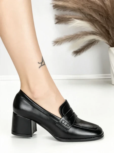 Pantofi cu Toc Gros L72168E BLACK | ABLOOM