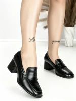 Pantofi cu Toc Gros L72168E BLACK | ABLOOM