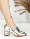 Pantofi cu Toc Gros L72168E SILVER | ABLOOM