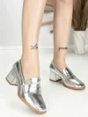 Pantofi cu Toc Gros L72168E SILVER | ABLOOM