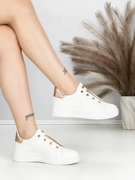 Sneakers Dama HY-285 WHITE-CHAMPAGNE | ABLOOM