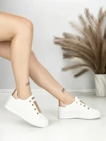 Sneakers Dama HY-285 WHITE-CHAMPAGNE | ABLOOM