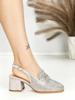 Pantofi cu Toc Gros L8576G GREY | ABLOOM