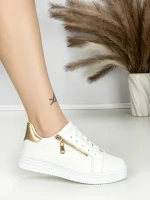 Sneakers Dama BK-56-5 WHITE-GOLD | ABLOOM