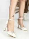 Sandale Dama cu Toc Subtire 6DC8 BEIGE | MEI