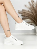 Sneakers Dama BK-52-6 Alb-Argintiu | Abloom » MeiShop.Ro