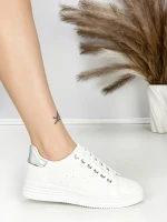 Sneakers Dama BK-52-6 Alb-Argintiu | Abloom » MeiShop.Ro
