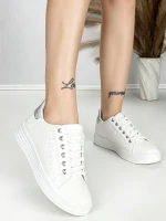 Sneakers Dama BK-52-6 Alb-Argintiu | Abloom » MeiShop.Ro