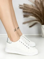 Sneakers Dama BK-52-6 Alb-Argintiu | Abloom » MeiShop.Ro