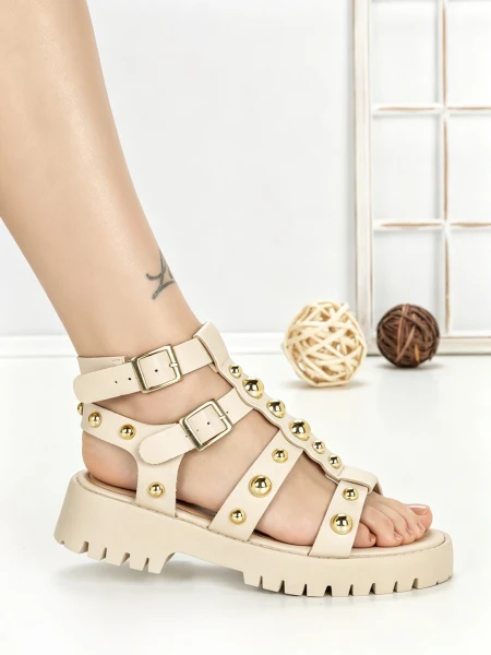 Sandale Dama cu Talpa Joasa LU023 Bej | Gowin » MeiShop.Ro