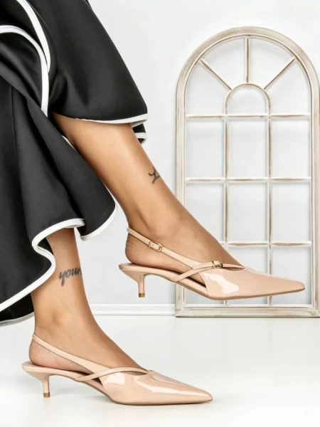 Pantofi cu Toc mic K726 NUDE | ABLOOM