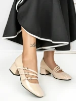 Pantofi cu Toc mic 77-557 BEIGE | CM