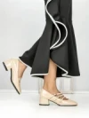 Pantofi cu Toc mic 77-557 BEIGE | CM