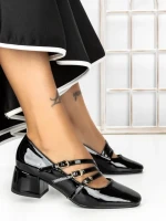 Pantofi cu Toc mic 77-557 BLACK | CM