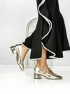 Pantofi cu Toc mic 77-557 GOLD | CM