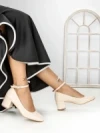 Pantofi cu Toc mic 77-559 BEIGE | CM