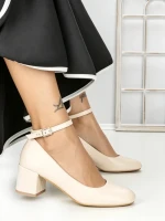 Pantofi cu Toc mic 77-559 BEIGE | CM