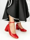 Pantofi cu Toc mic 77-559 RED | CM