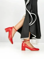 Pantofi cu Toc mic 77-559 RED | CM