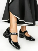 Pantofi cu Toc mic 77-555 BLACK | CM