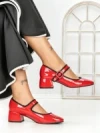 Pantofi cu Toc mic 77-555 RED | CM