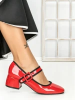 Pantofi cu Toc mic 77-555 RED | CM