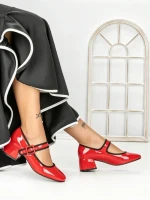 Pantofi cu Toc mic 77-555 RED | CM